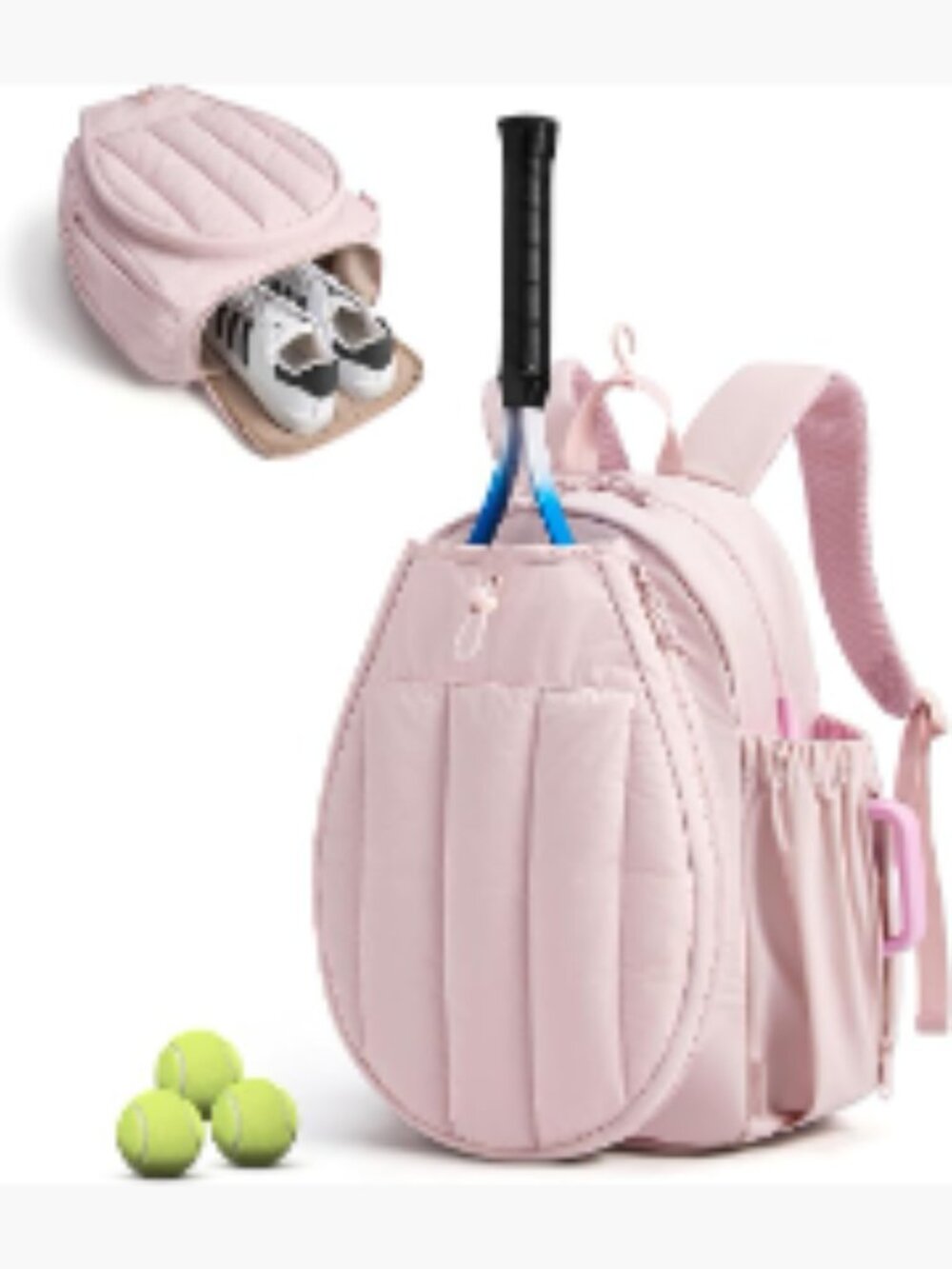 3-in-1 Tennis Pickleball Backpack Gym Sports Duffle Bag for Women Fits 2